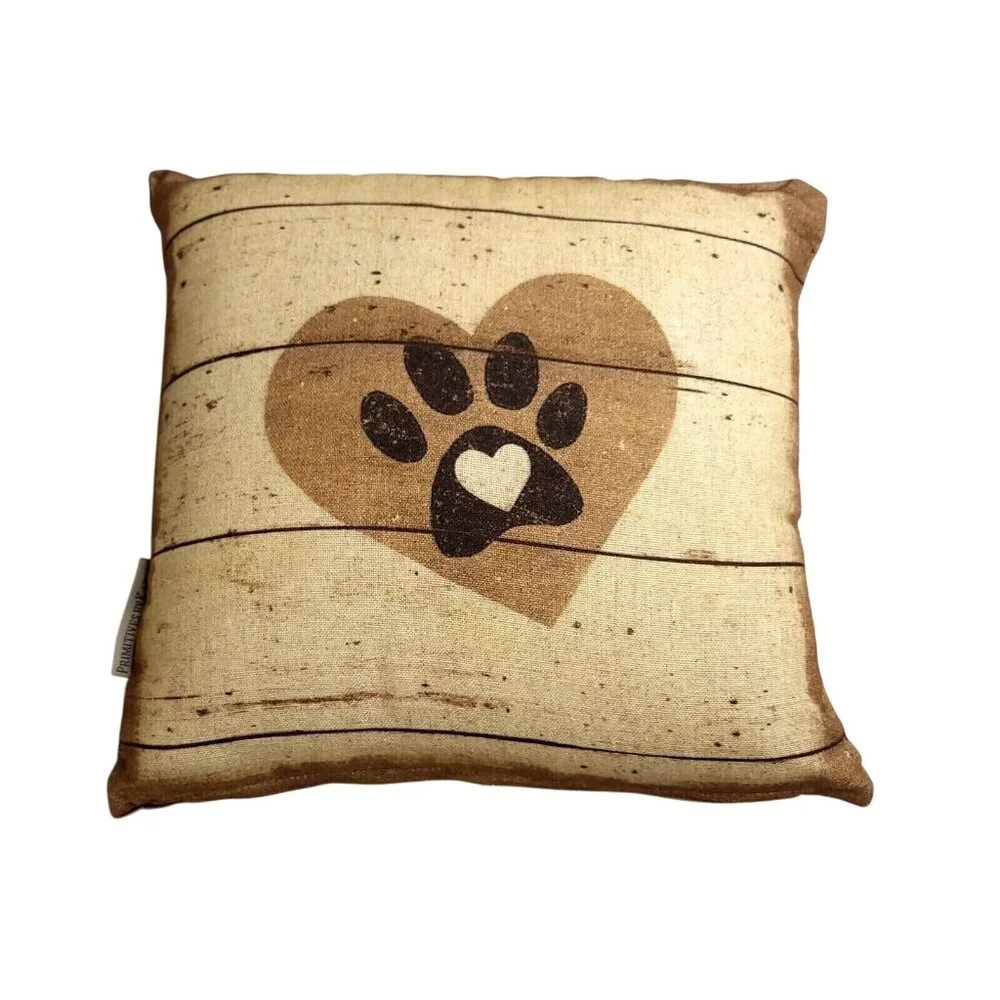 Decorative Two Sided Throw Pillow I Sleep With Dogs & Paw Heart Design 12